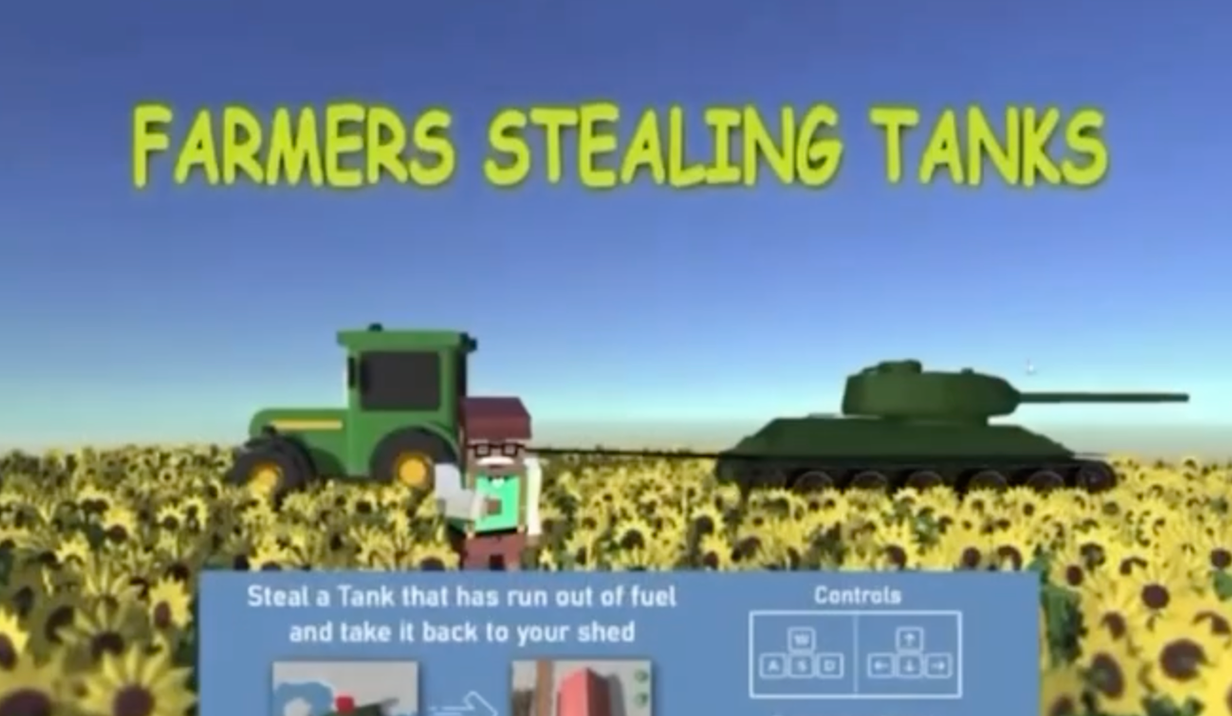 Farmers Stealing Tanks: вполюй російський танк на тракторі у новій грі