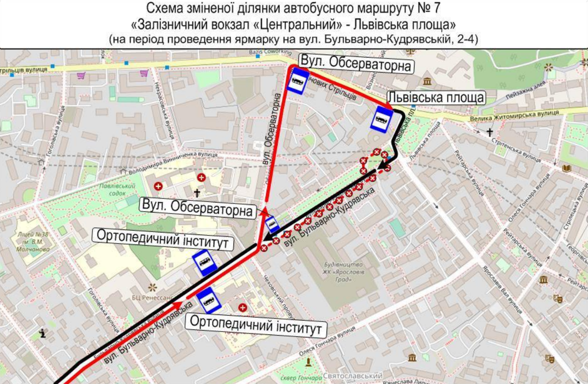 4 березня автобус №7 Києва змінив маршрут: схема руху