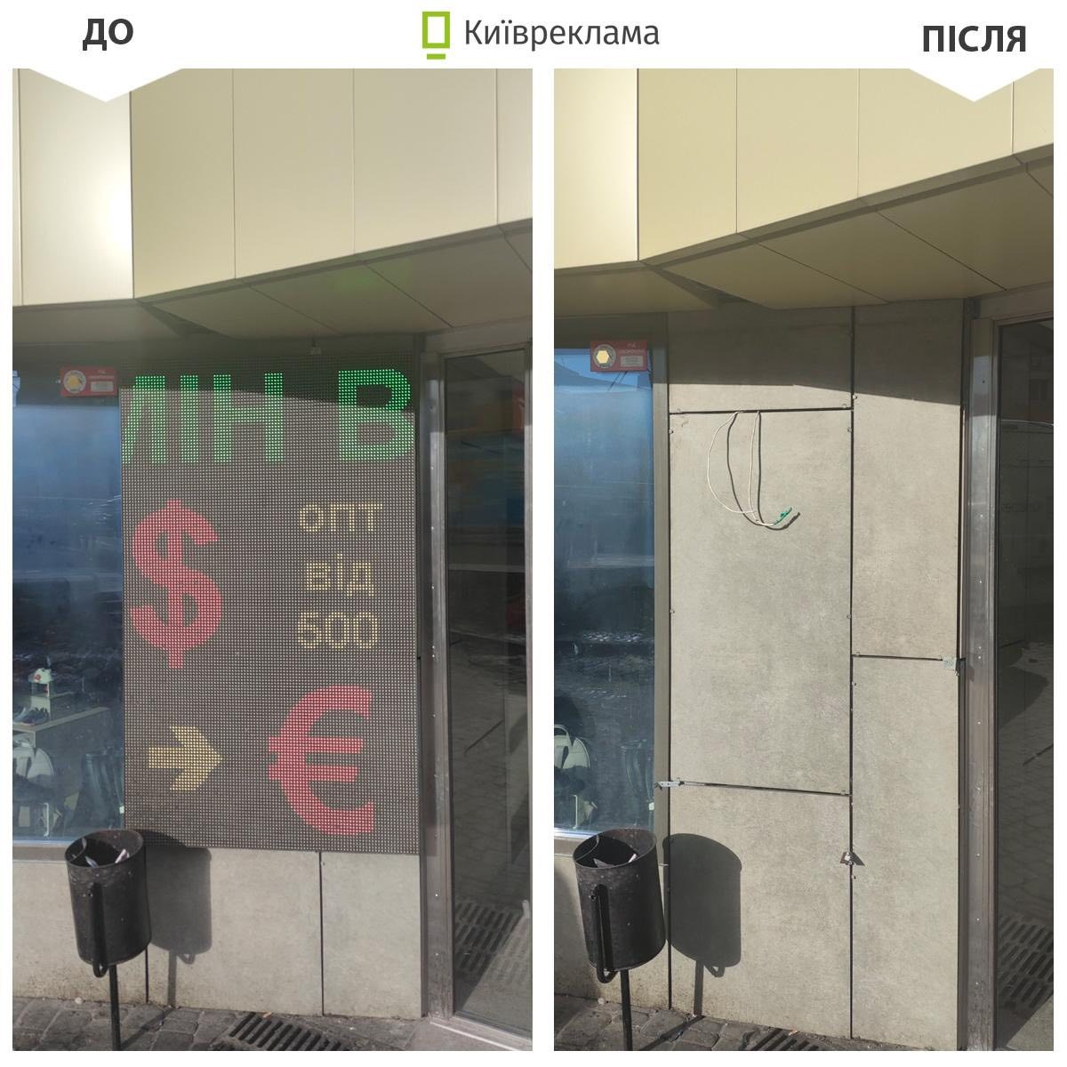 Фото: "Київреклама" Скільки незаконної реклами демонтували у Києві в березні 2026 року: деталі