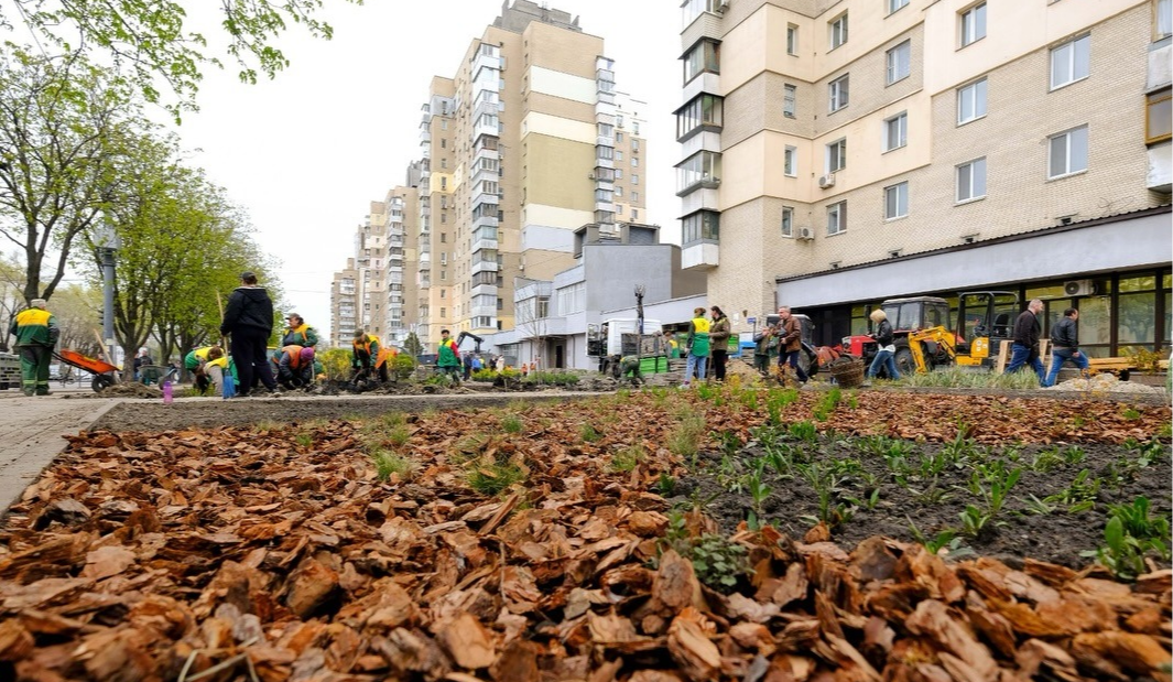На місці демонтованих МАФів у Солом’янському районі облаштовують зелену зону