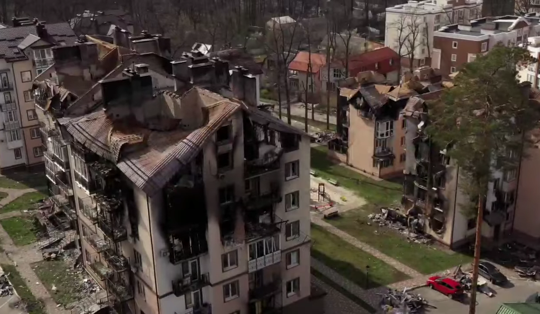 Зруйновані будинки в Ірпені, Київська область