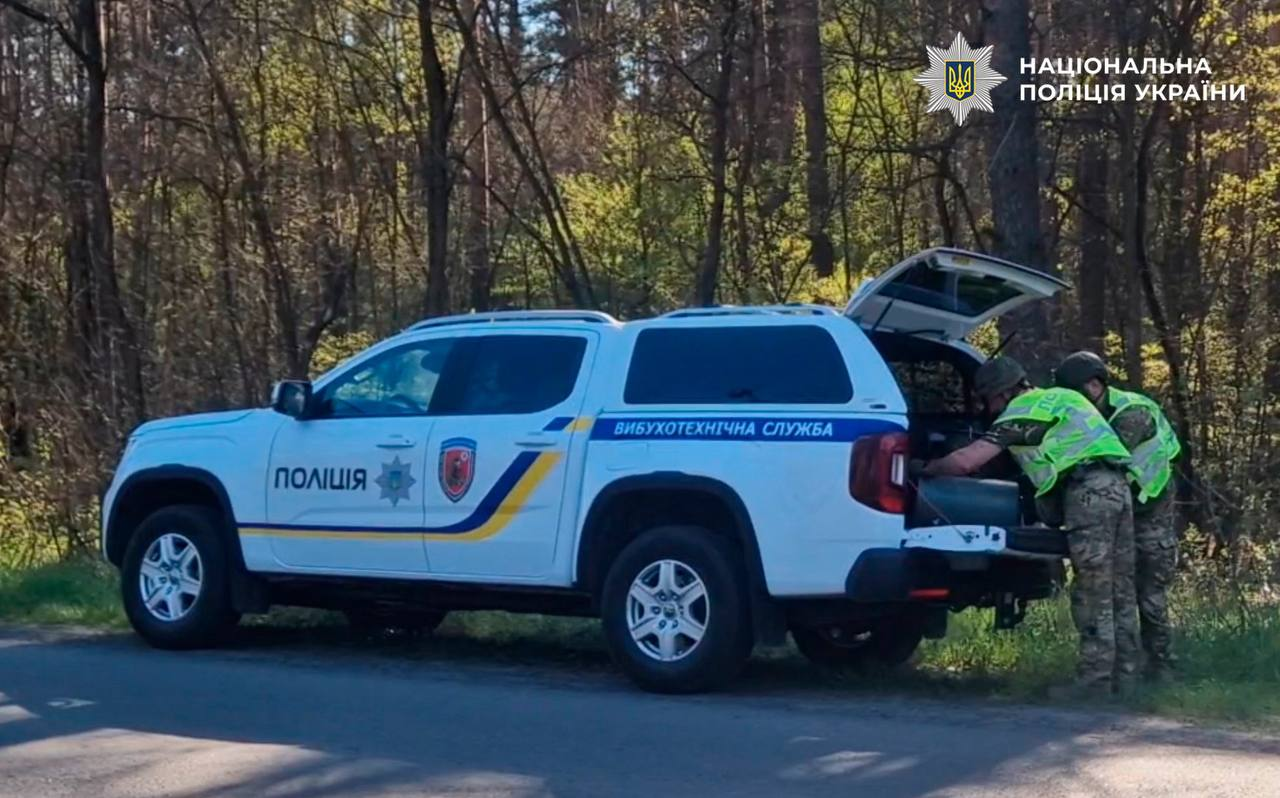 У лісосмузі Деснянського району Києва виявили уламки російського дрона: фото