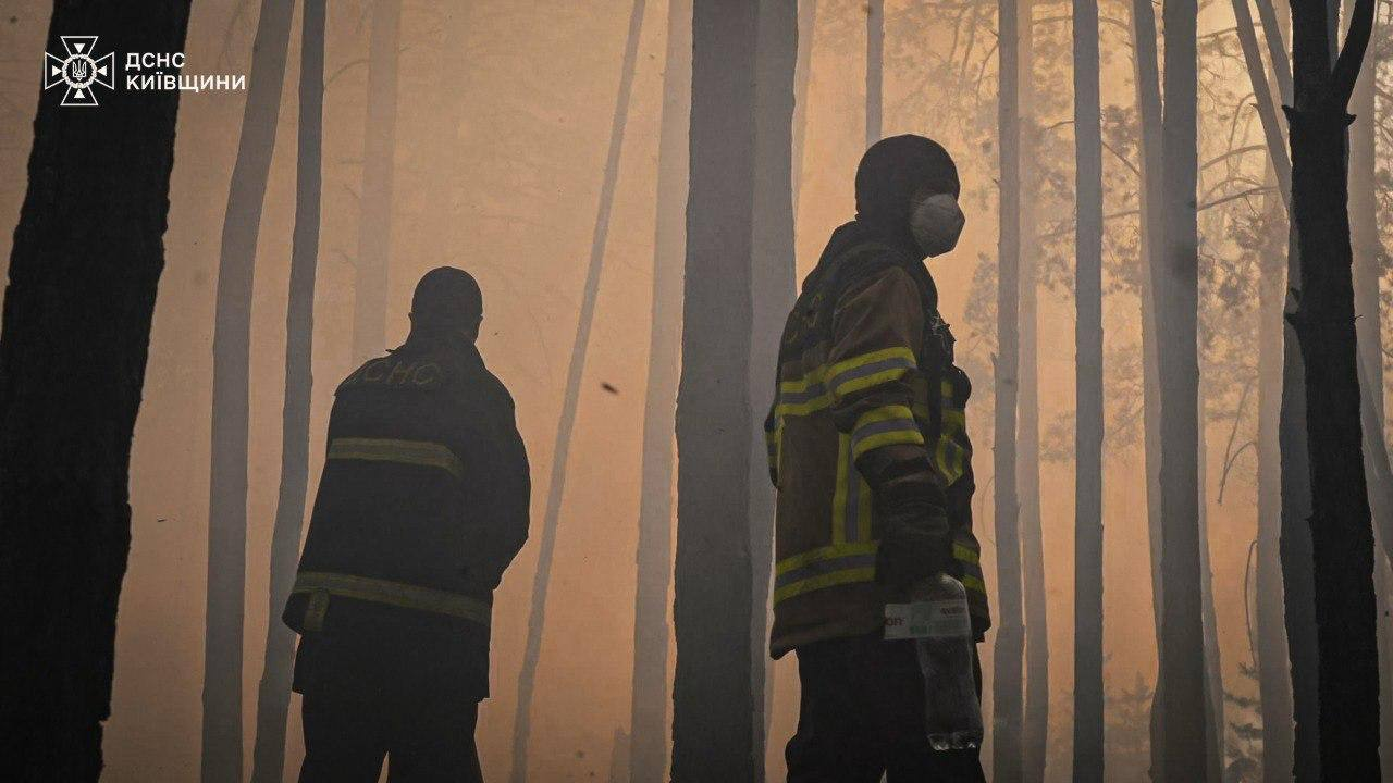 У Зоні відчуження на Київщині гасять масштабну лісову пожежу: фото та подробиці