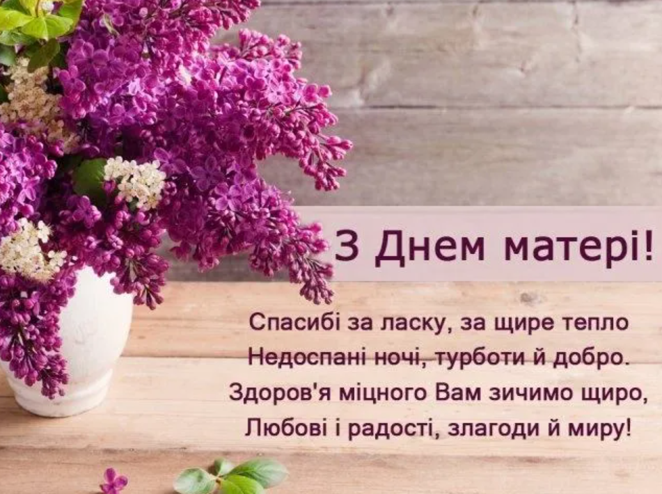 Привітання з Днем матері у яскравих листівках