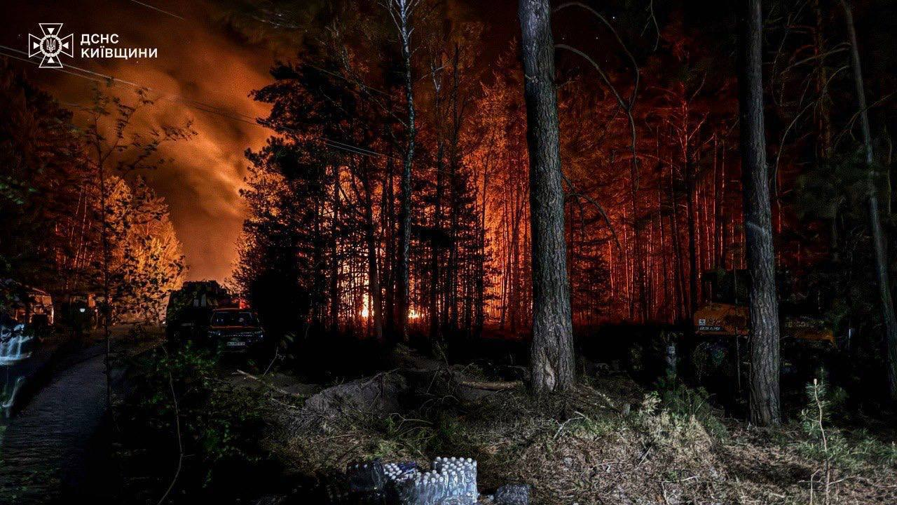 Триває ліквідація лісової пожежі у Зоні відчуження на Київщині: фото та подробиці