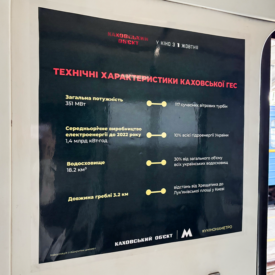 В метро Києва курсує поїзд, присвячений другим роковинам підриву Каховської ГЕС: фото