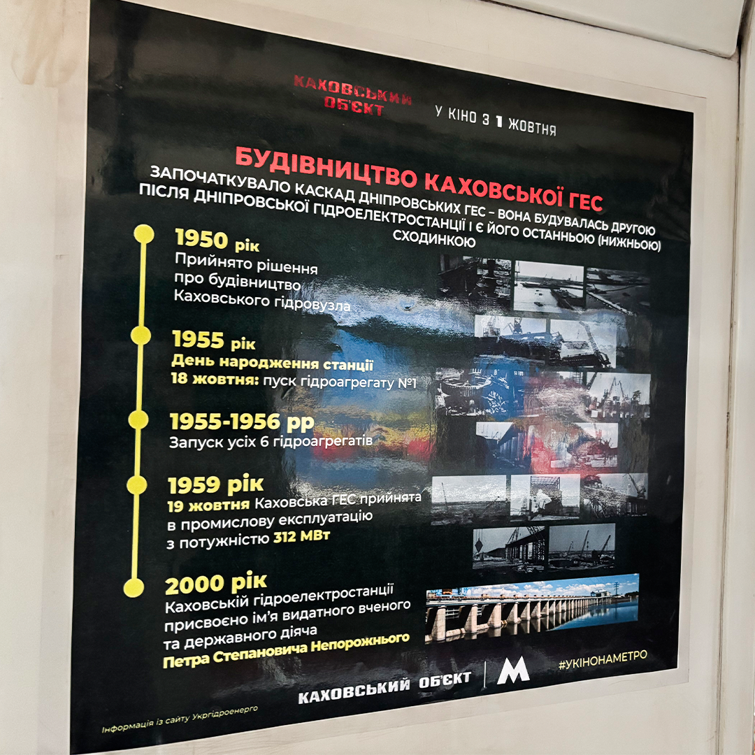 В метро Києва курсує поїзд, присвячений другим роковинам підриву Каховської ГЕС: фото