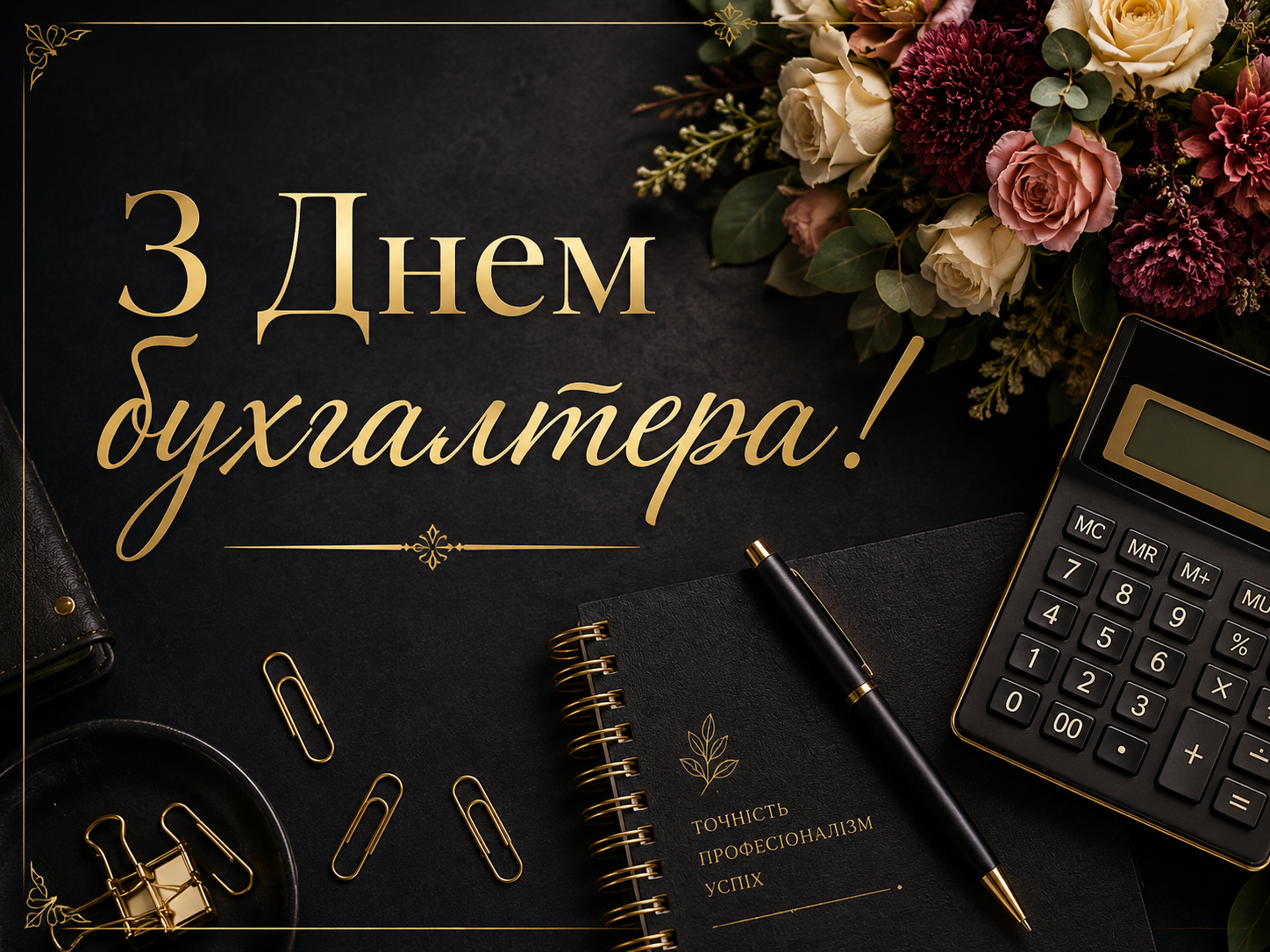 Привітання з Днем бухгалтера у яскравих листівках