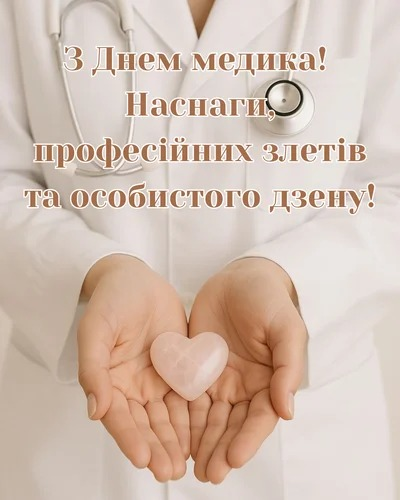 Привітання з Днем медика 2026 у яскравих святкових листівках Привітання з Днем медика 2026: у прозі, віршах та яскравих листівках