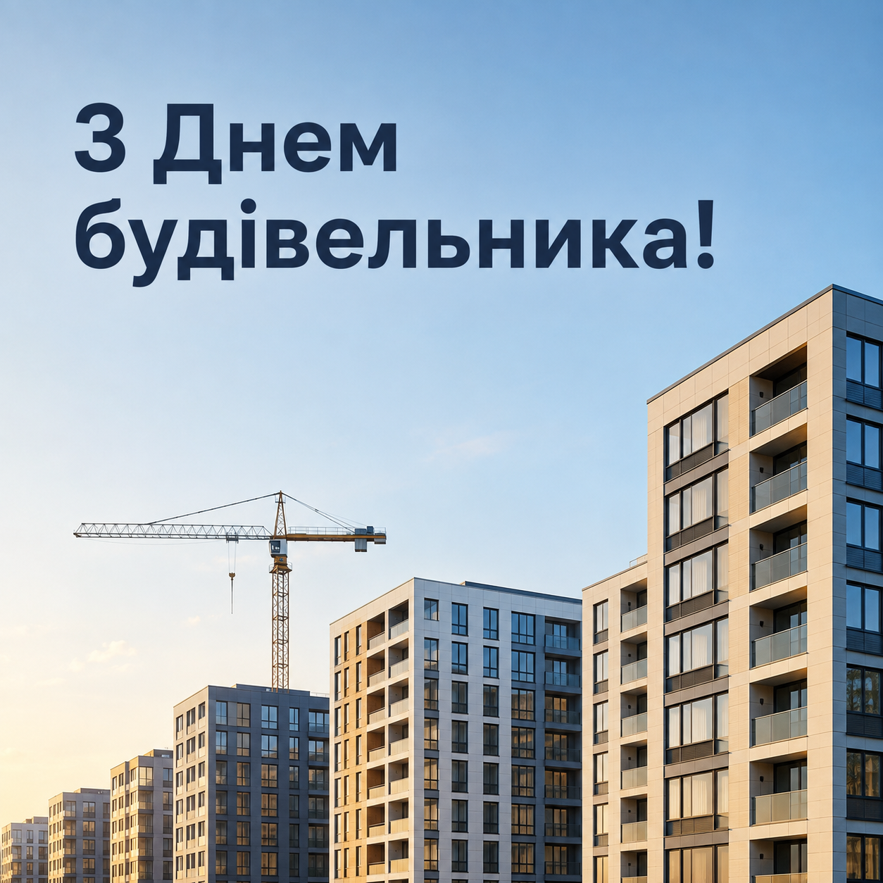 Привітання з Днем будівельника у яскравих листівках