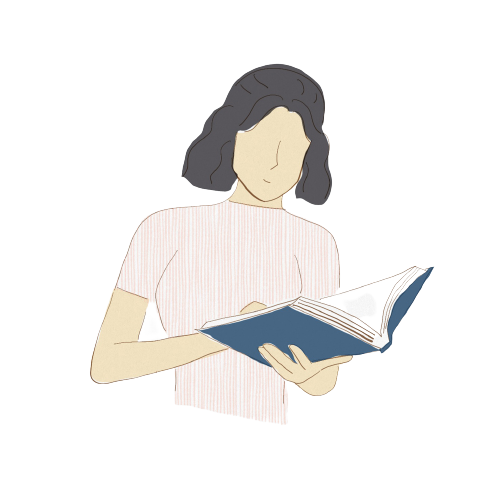 Ілюстрація дівчини, яка читає книгу