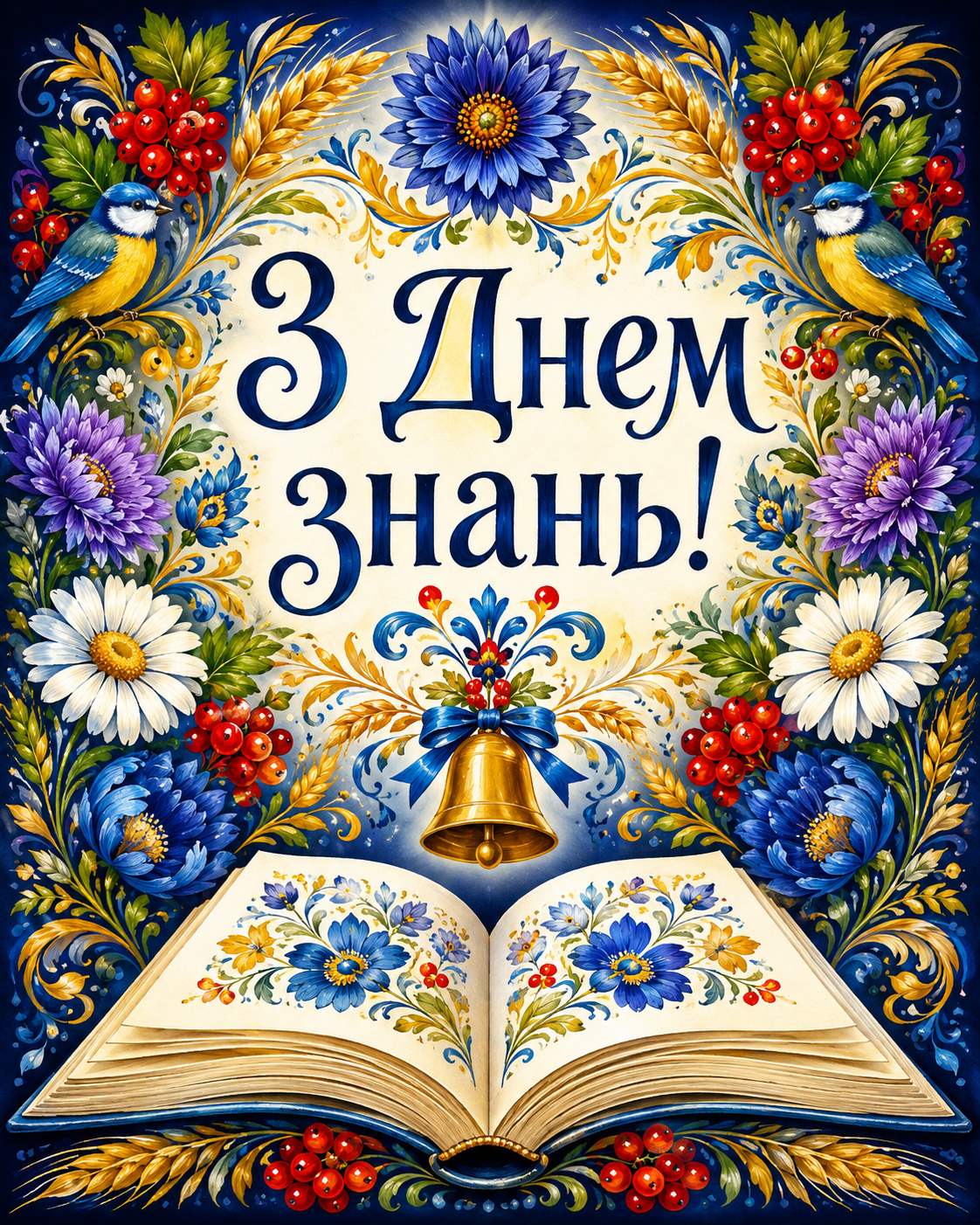 Привітання з Днем знань у яскравих листівках
