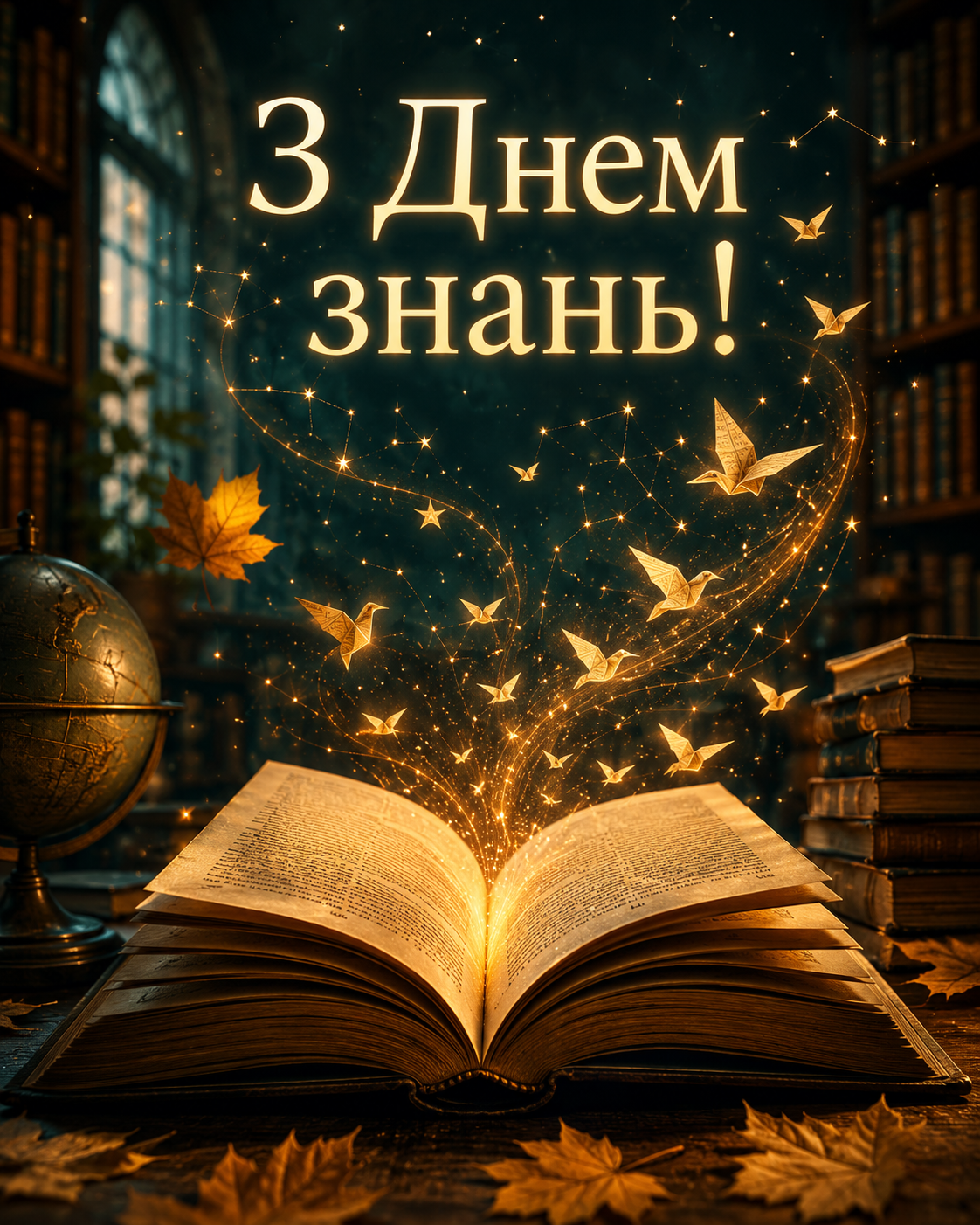 Привітання з Днем знань у яскравих листівках