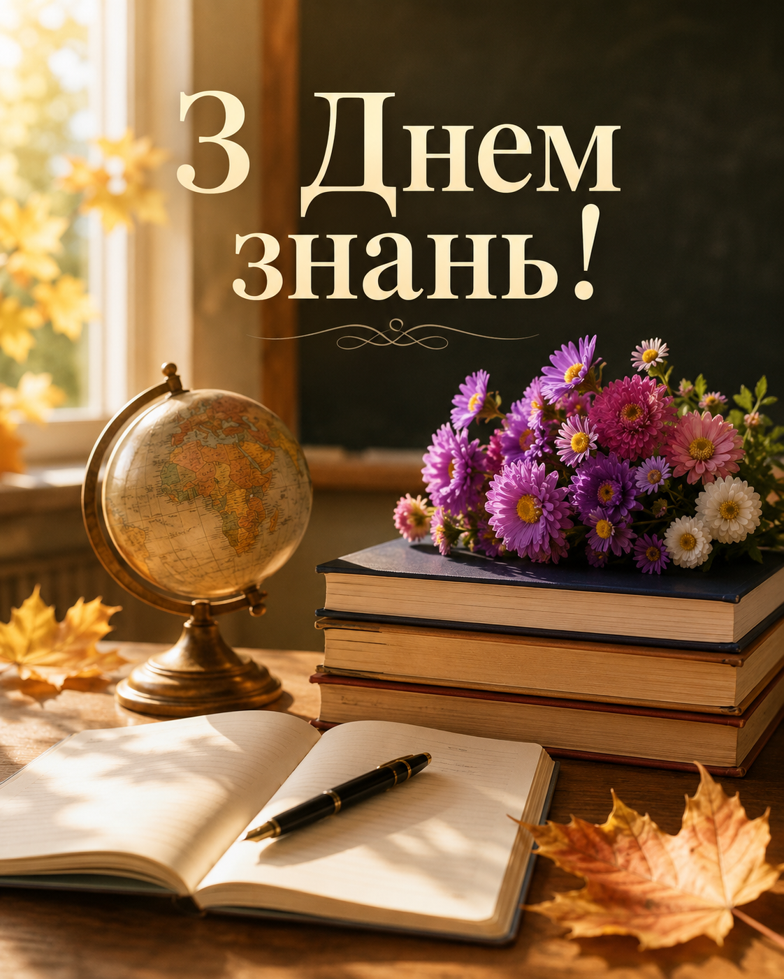 Привітання з Днем знань у яскравих листівках