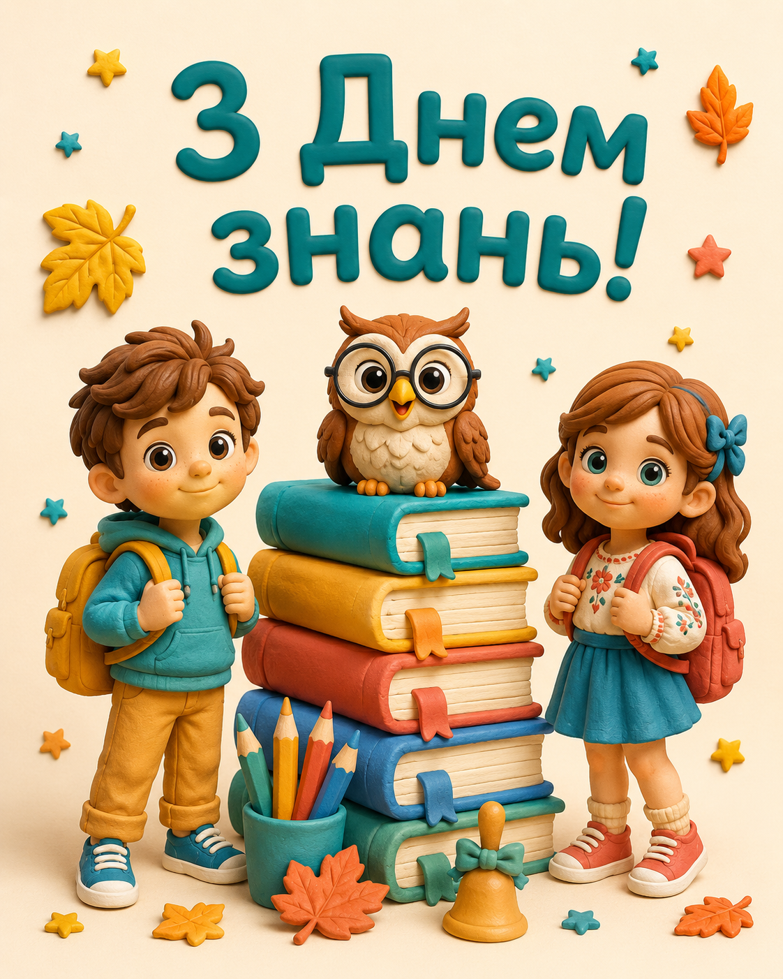 Привітання з Днем знань у яскравих листівках