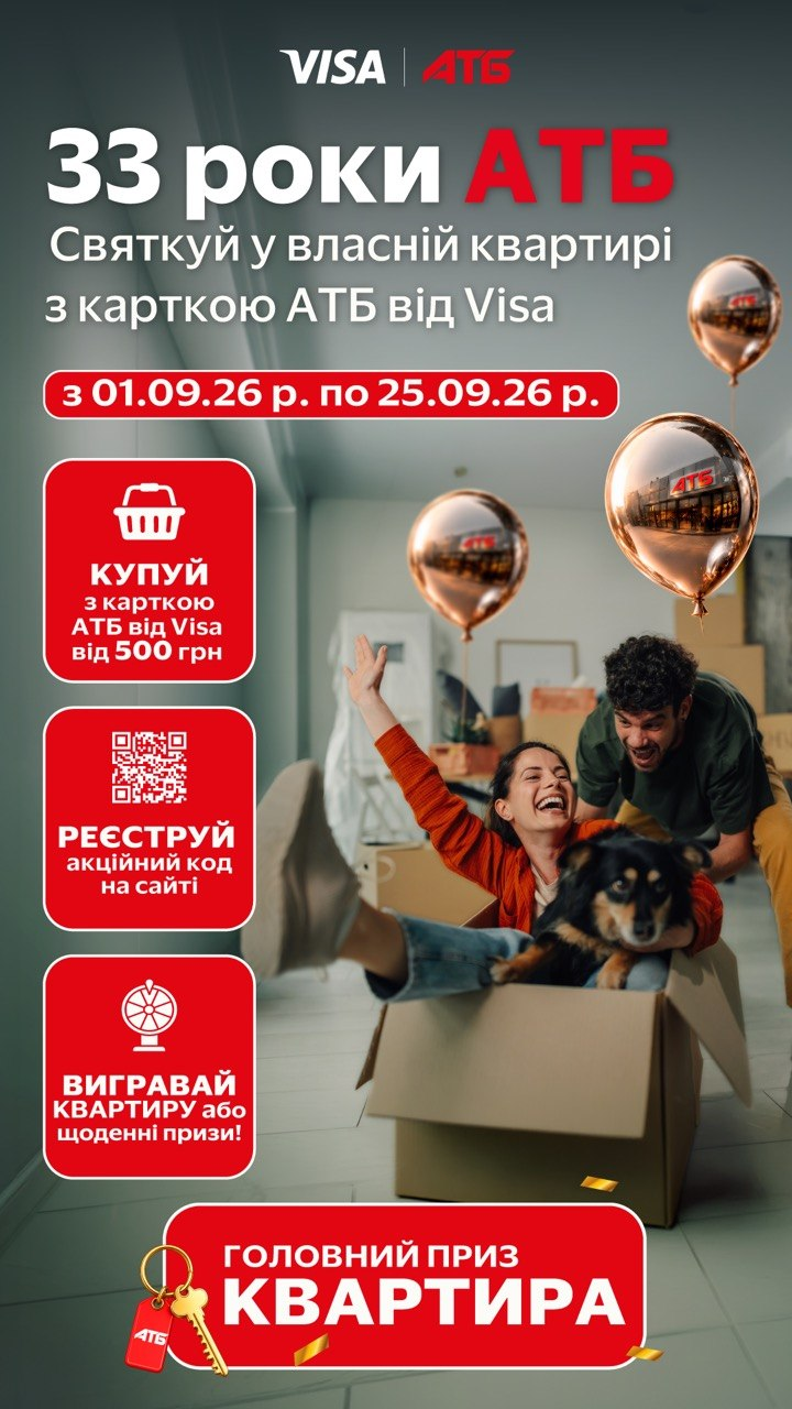 Отримай нову квартиру та цінні призи з АТБ! Стартувала акція до дня народження улюбленої мережі