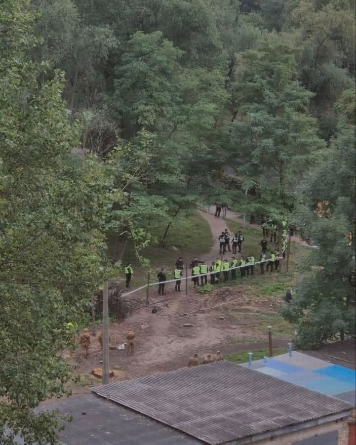 Автозаки і загони поліції: незаконна вирубка на Теремках у Києві триває