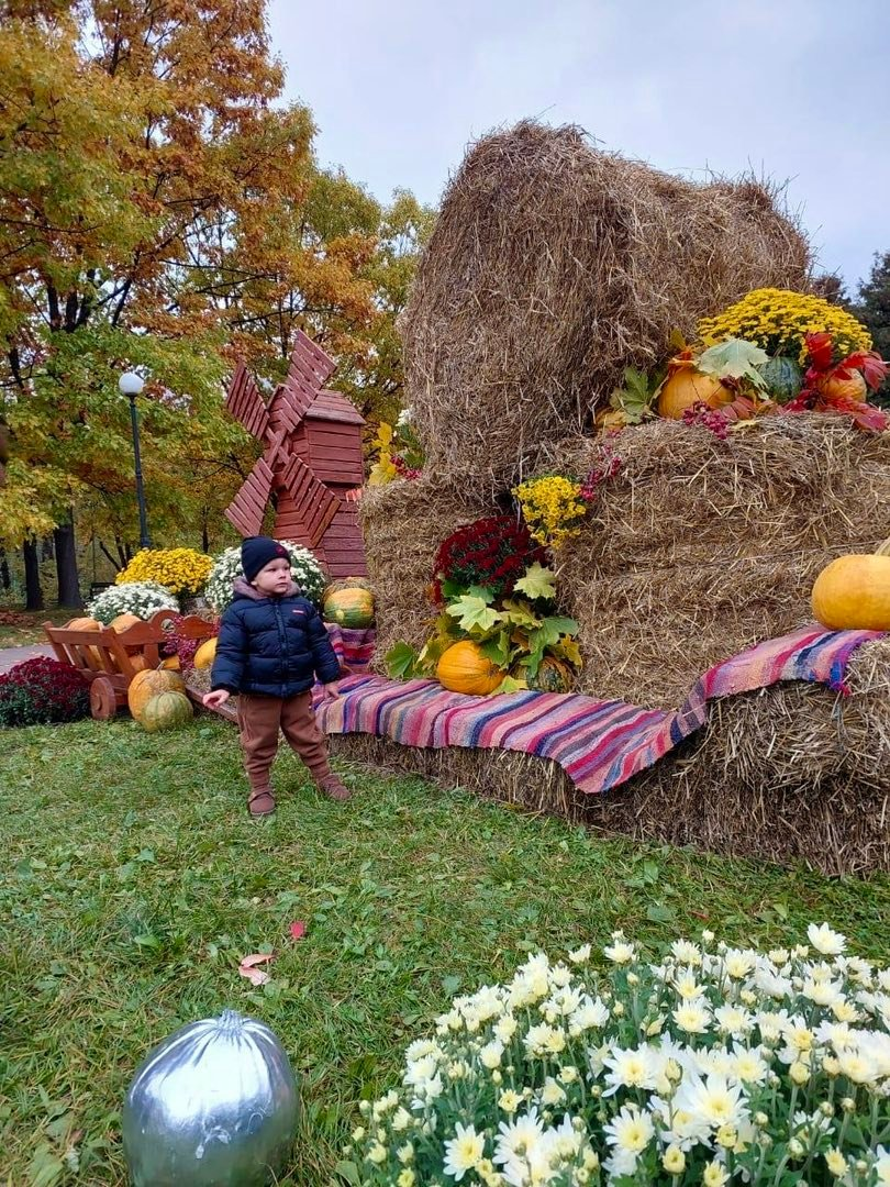В парку "Відрадний" у Києві облаштували осінню фотозону з українськими мотивами