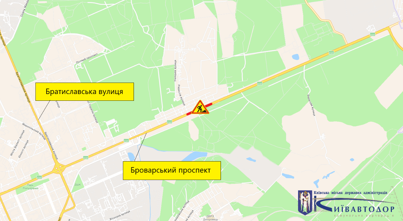 У Києві повторно обмежать рух Броварським проспектом: схема проїзду