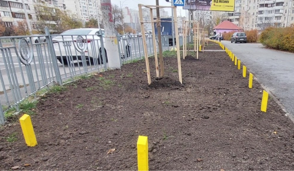 Озеленення у Деснянському районі: на двох локаціях висадили нові дерева