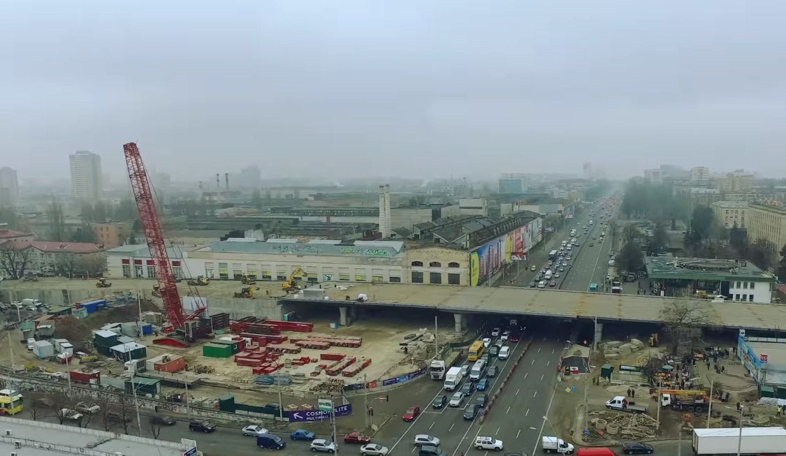 Как продолжают строительство Шулявского путепровода (видео)