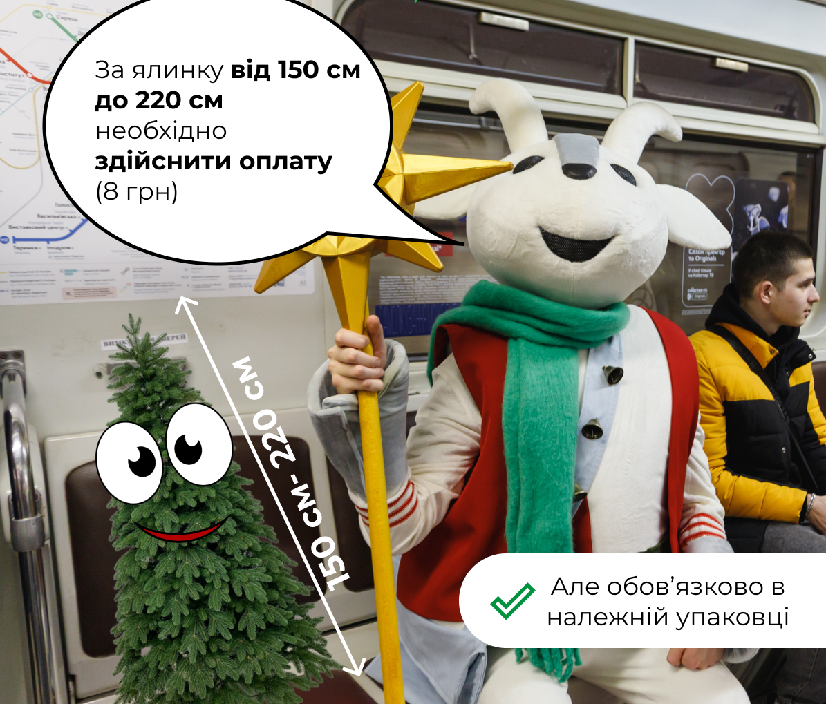 Як перевезти ялинку в метро