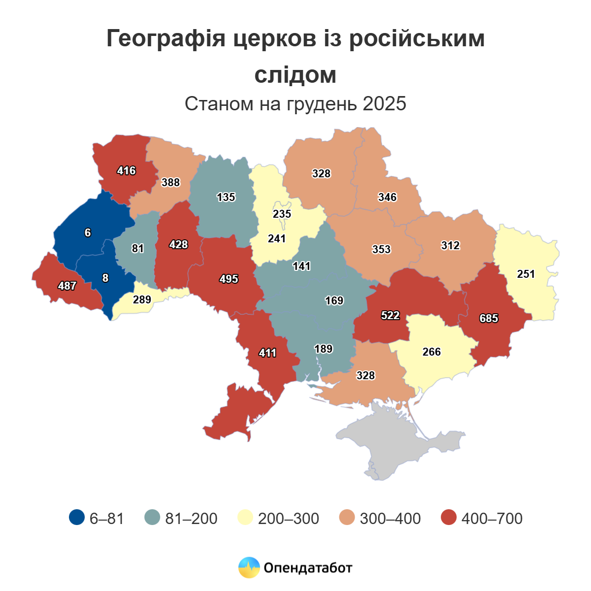 Майже 8 тисяч церков УПЦ МП продовжують працювати в Україні: де найбільше